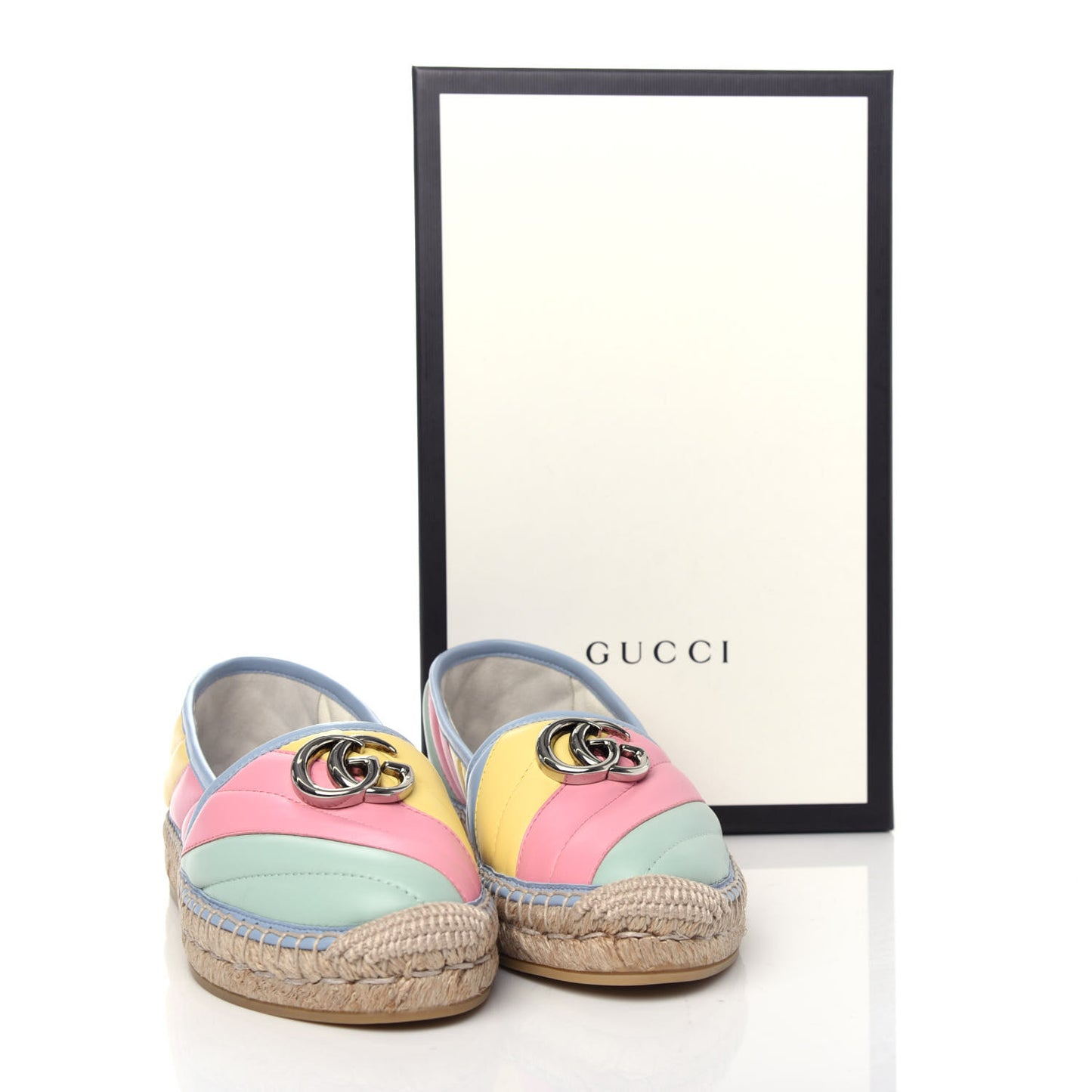 Nappa Matelasse Diagonal GG Marmont Espadrilles 36 Multicolor Pastel