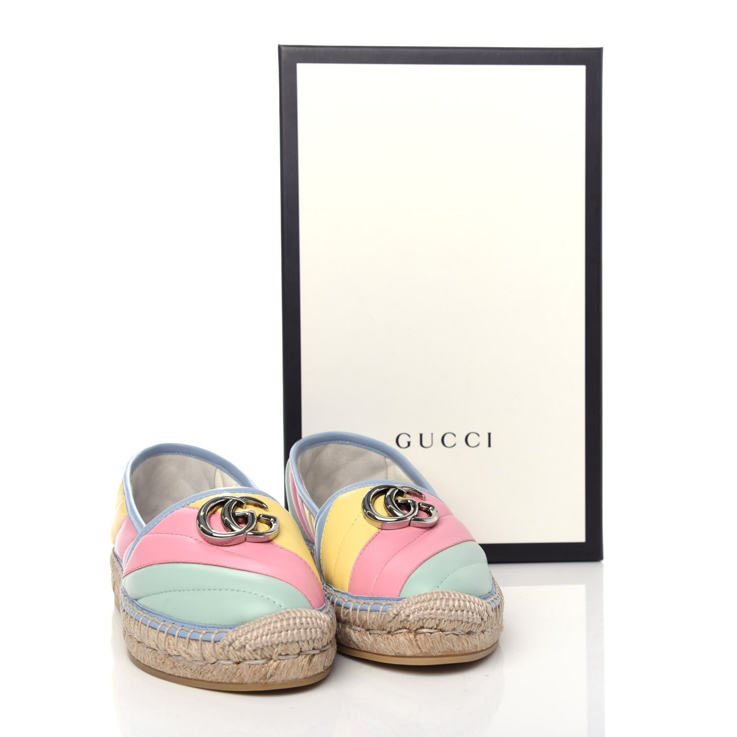 Gucci Nappa Matelasse Diagonal GG Marmont Espadrilles 36 Multicolor Pastel 12 of 12