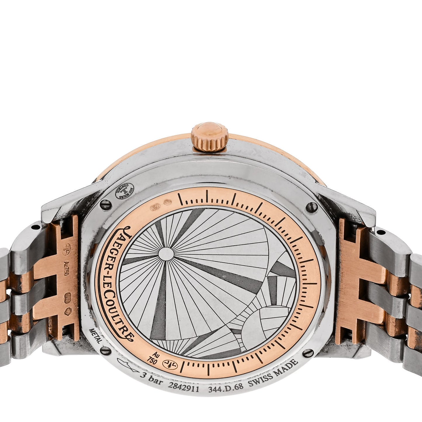 Stainless Steel 18K Rose Gold Alligator Diamond Bezel 34mm Rendez-Vous Quartz Watch 344.D.68
