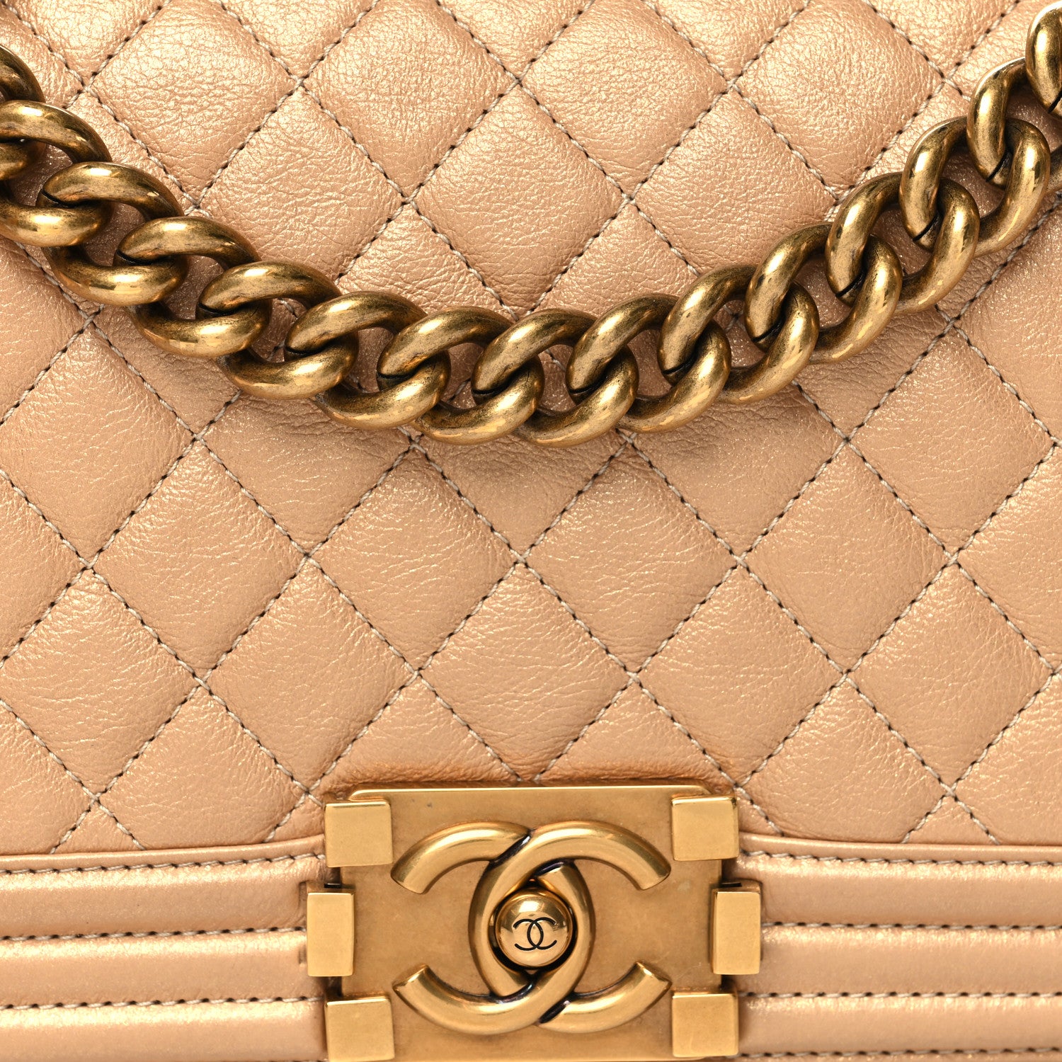 Chanel Metallic Calfskin Quilted Medium Boy Flap Gold 8 of 12