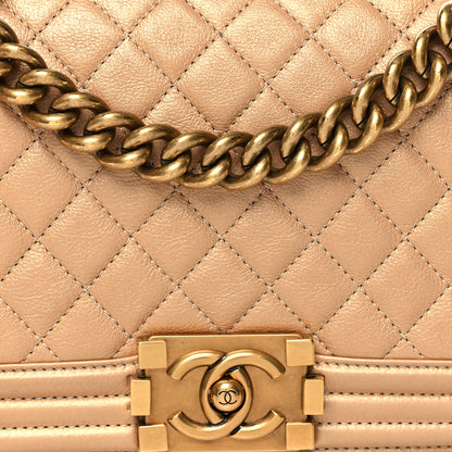 Chanel Metallic Calfskin Quilted Medium Boy Flap Gold 8 of 12