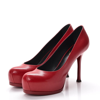 Saint Laurent Vernigolf Tribtoo Platform 80 Pumps 37.5 Rouge Orient 3 of 9