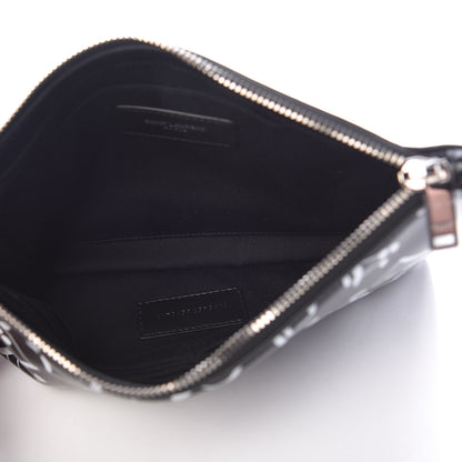 Saint Laurent Calfskin Musical Notes Zip Pouch Black 5 of 12