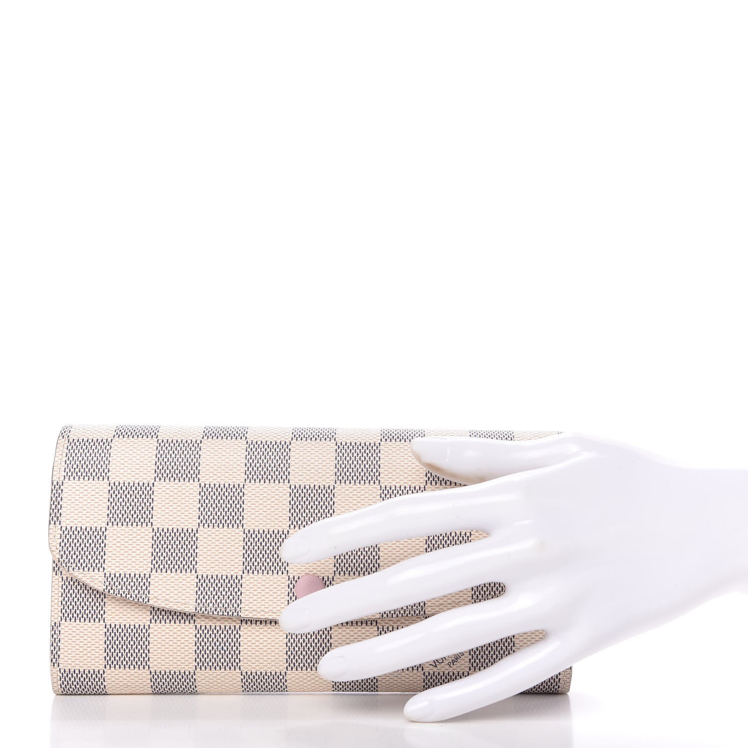 Louis Vuitton Damier Azur Emilie Wallet Rose Ballerine 2 of 10