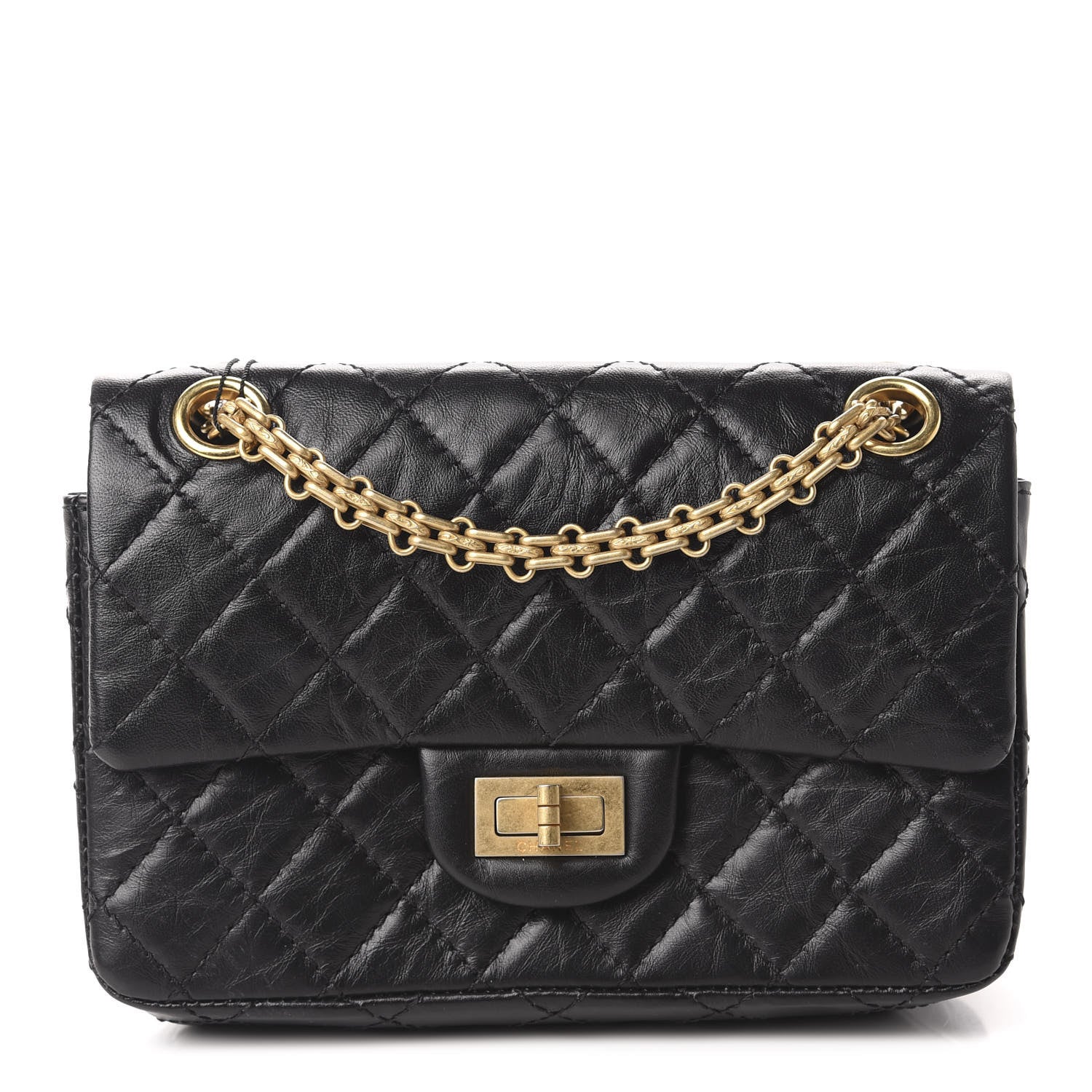 Chanel Aged Calfskin Quilted 2.55 Reissue Mini Flap Black 1 of 11