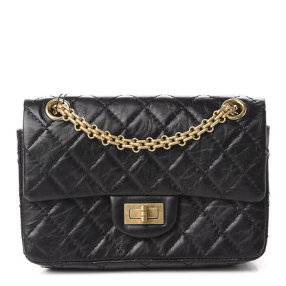 Chanel Aged Calfskin Quilted 2.55 Reissue Mini Flap Black 1 of 11