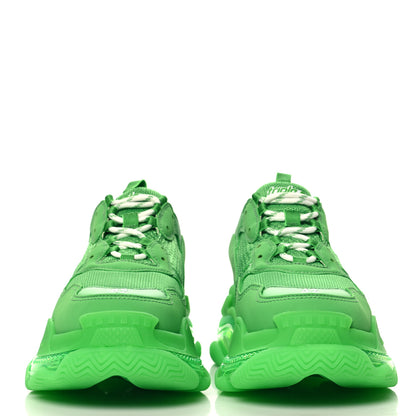 Balenciaga Fabric Mesh Clear Sole Mens Triple S Sneakers 42 Green 3 of 8
