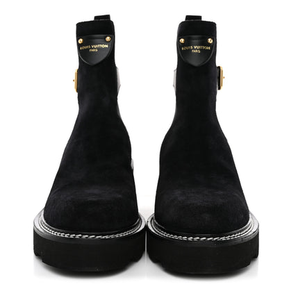 Louis Vuitton LV Suede Beaubourge Ankle Boot 39 Black 3 of 9