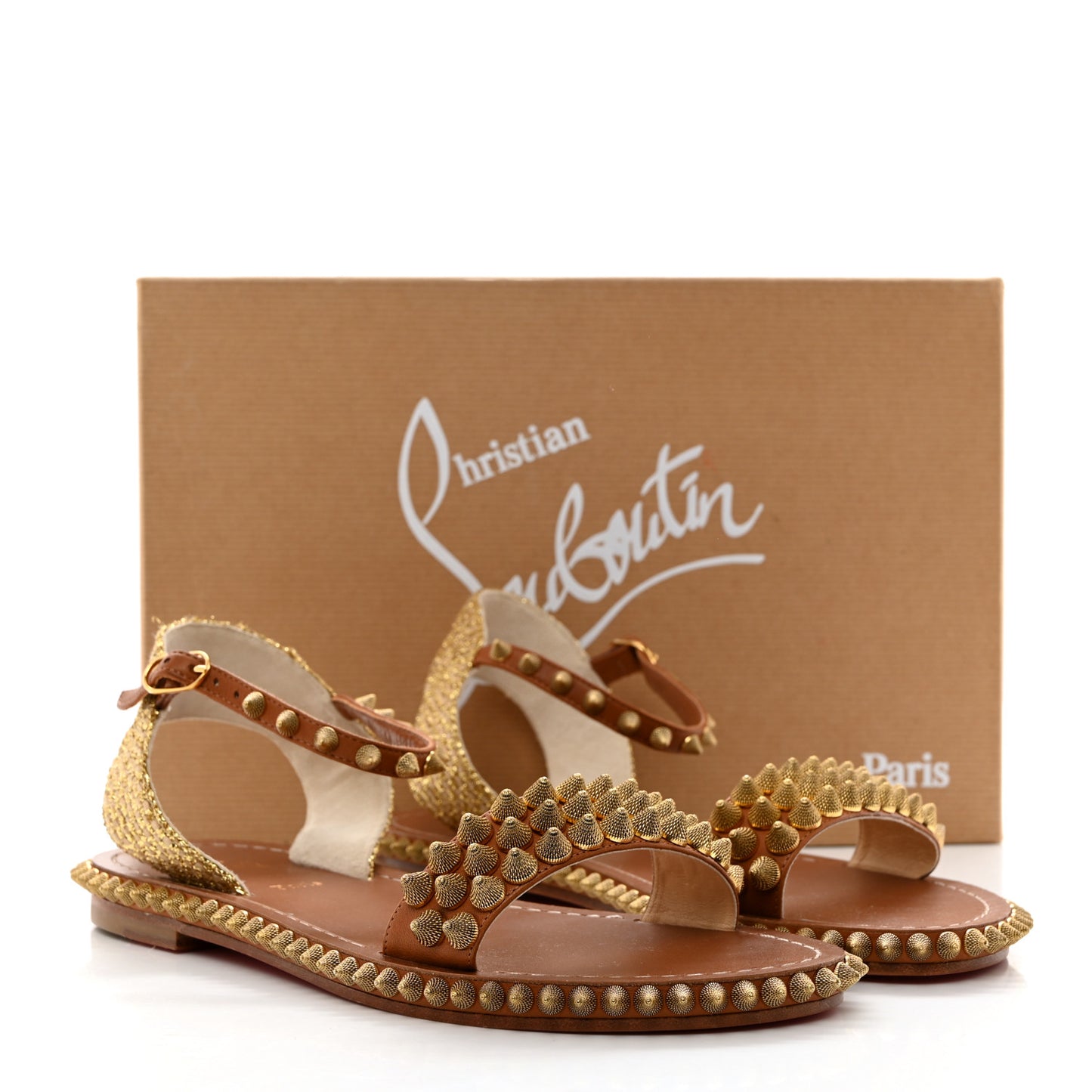 Specchio Cordorella Flat Sandals 38 Cuoio