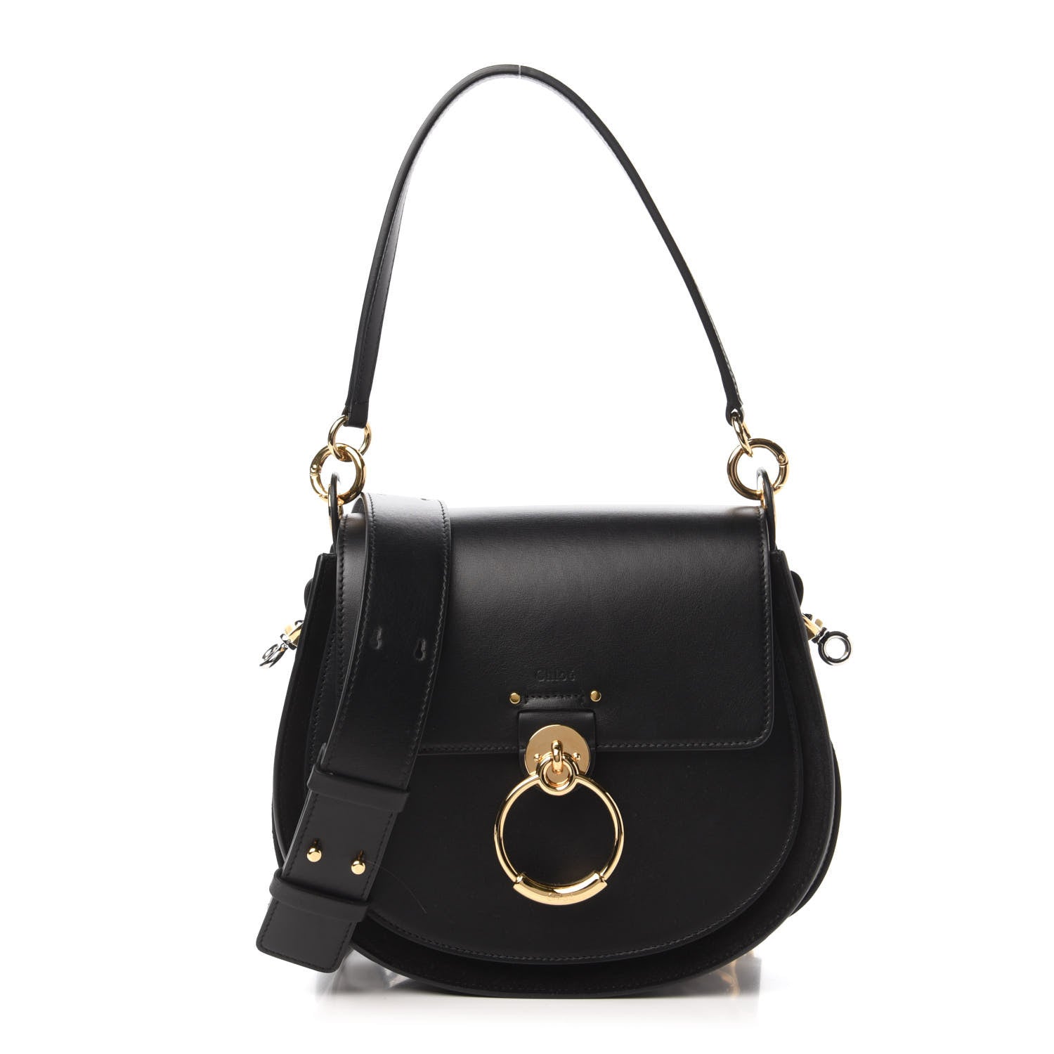 Chloe Calfskin Suede Large Tess Bag Black 1 of 10