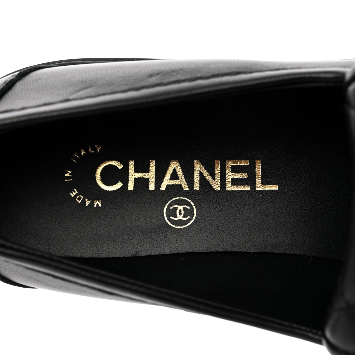 Lambskin Quilted CC Turnlock Loafers 38.5 Black