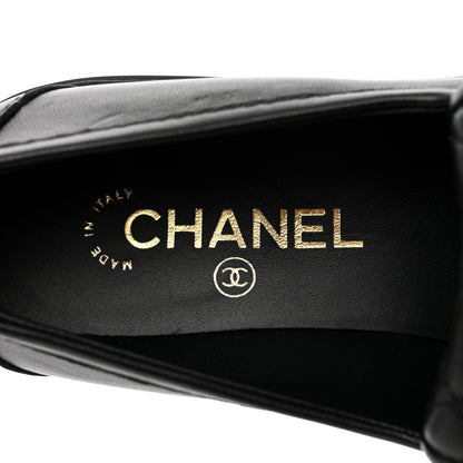 Chanel Lambskin Quilted CC Turnlock Loafers 38.5 Black 7 of 15