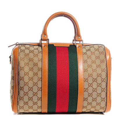 Gucci Monogram Vintage Web Medium Boston Tobacco 1 of 8