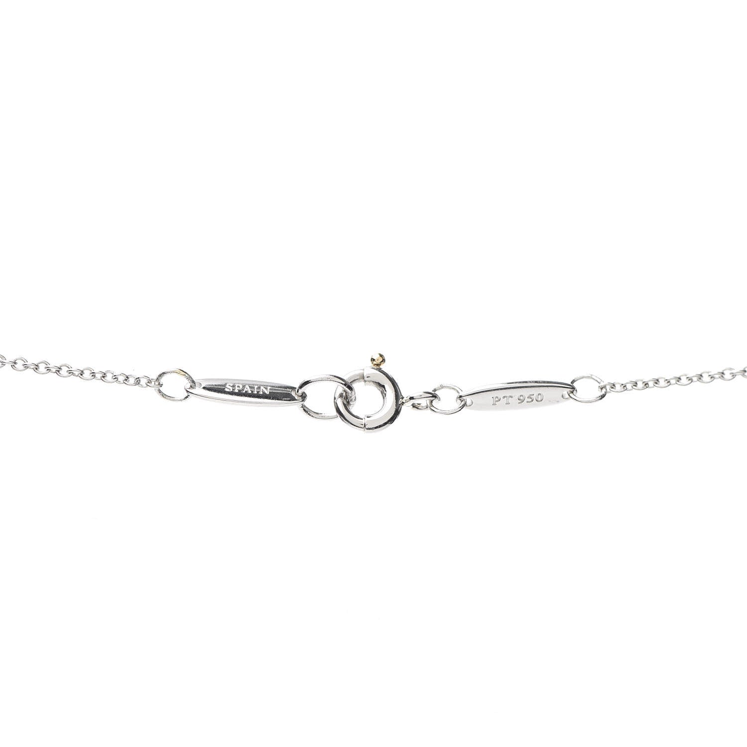 Tiffany Platinum Diamond 16mm Elsa Peretti Open Heart Pave Pendant Necklace 5 of 5