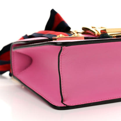 Gucci Vitello Fontanella Web Mini Sylvie Chain Shoulder Bag Pink Tropical Flower 9 of 14