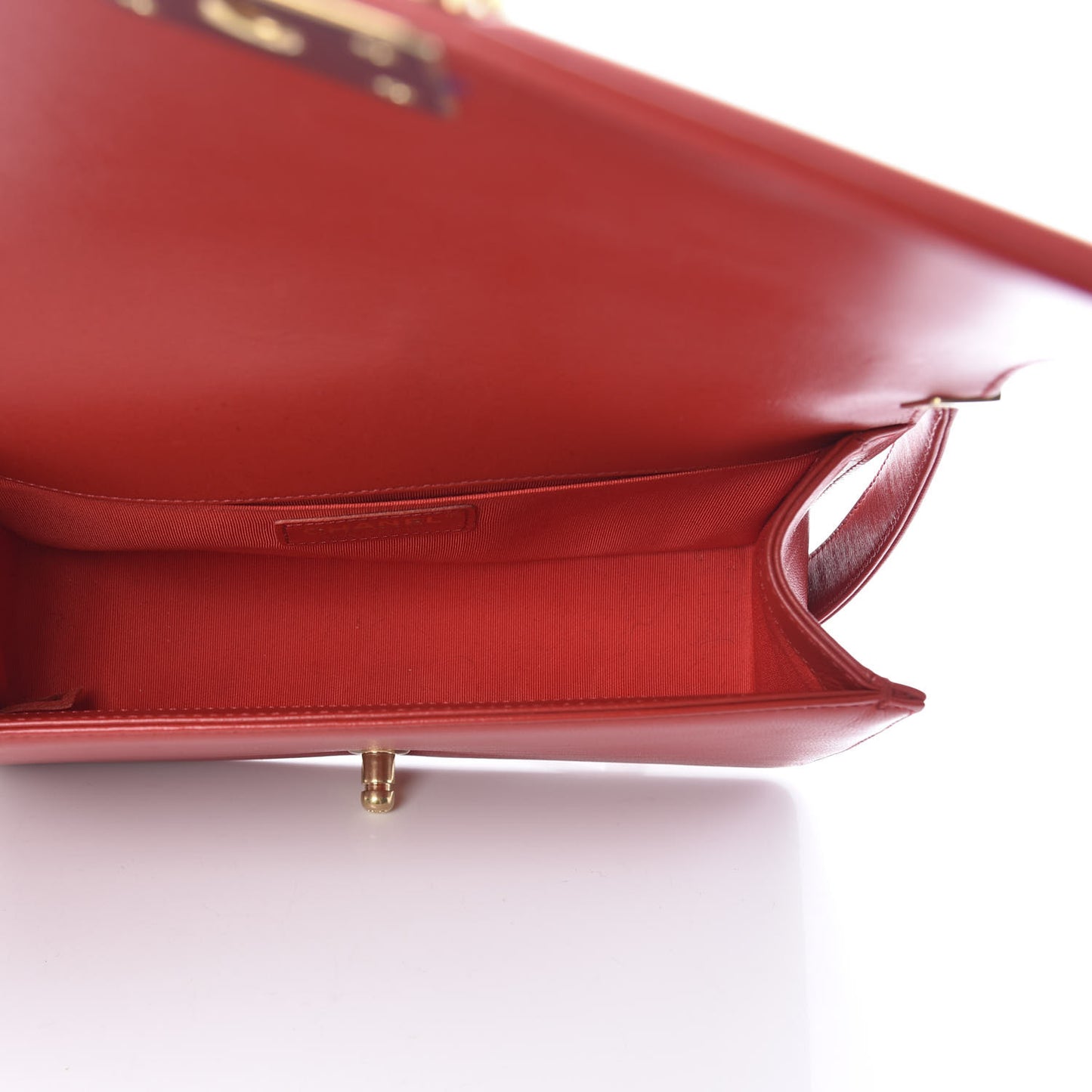 Lambskin Quilted Medium Boy Flap Red