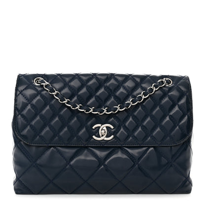 Chanel Vinyl Quilted In the Business Flap Bag Navy Blue 1 of 13