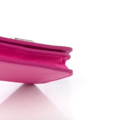 Balenciaga Signature Grained Calfskin BB Flap Coin Wallet Acid Fuchsia 9 of 11