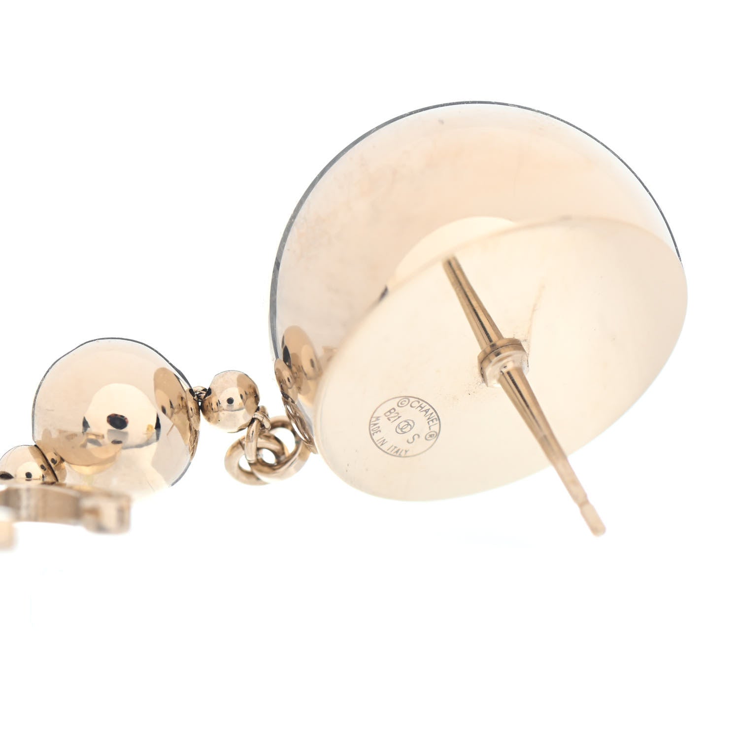 Chanel Metal CC Drop Earrings Gold 3 of 3