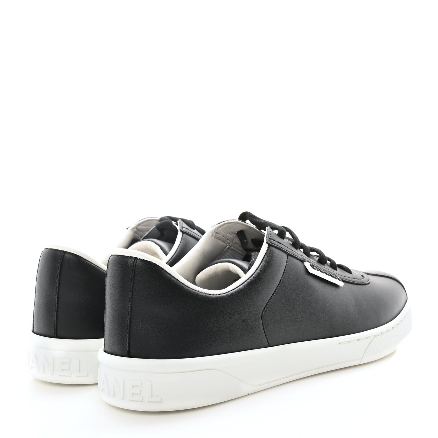 Calfskin CC Womens Sneakers 37.5 Black