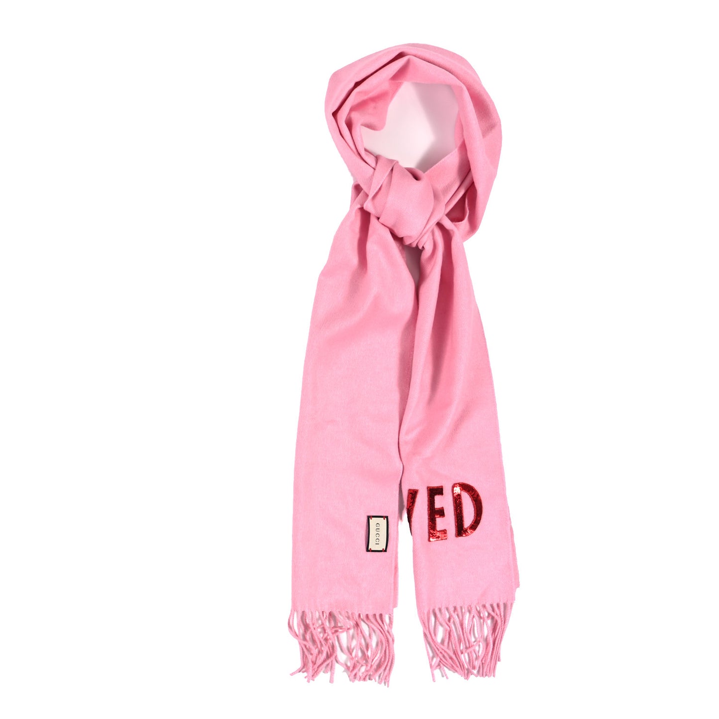 Silk Cashmere Sequins Loved Scarf Pink