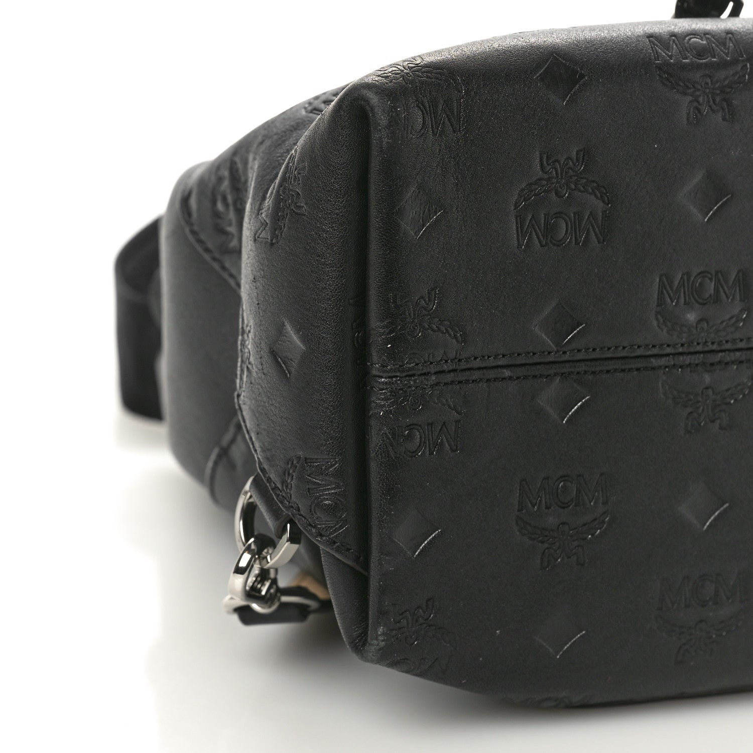 MCM Calfskin Ottomar Monogram Essential Backpack Black 8 of 10