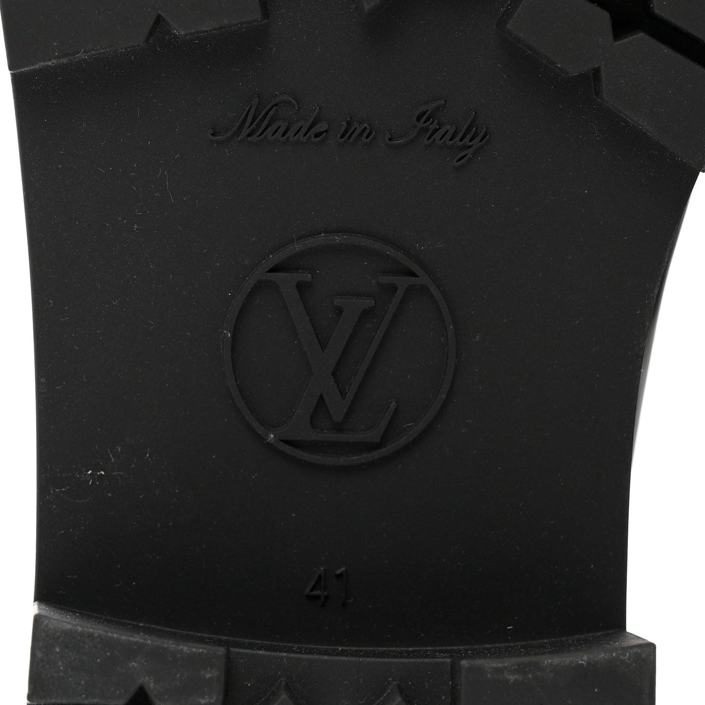 Rubber Embossed Monogram Drops Flat Half Boots 41 Black