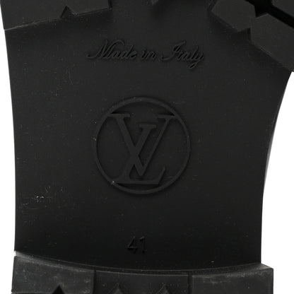 Louis Vuitton Rubber Embossed Monogram Drops Flat Half Boots 41 Black 7 of 7