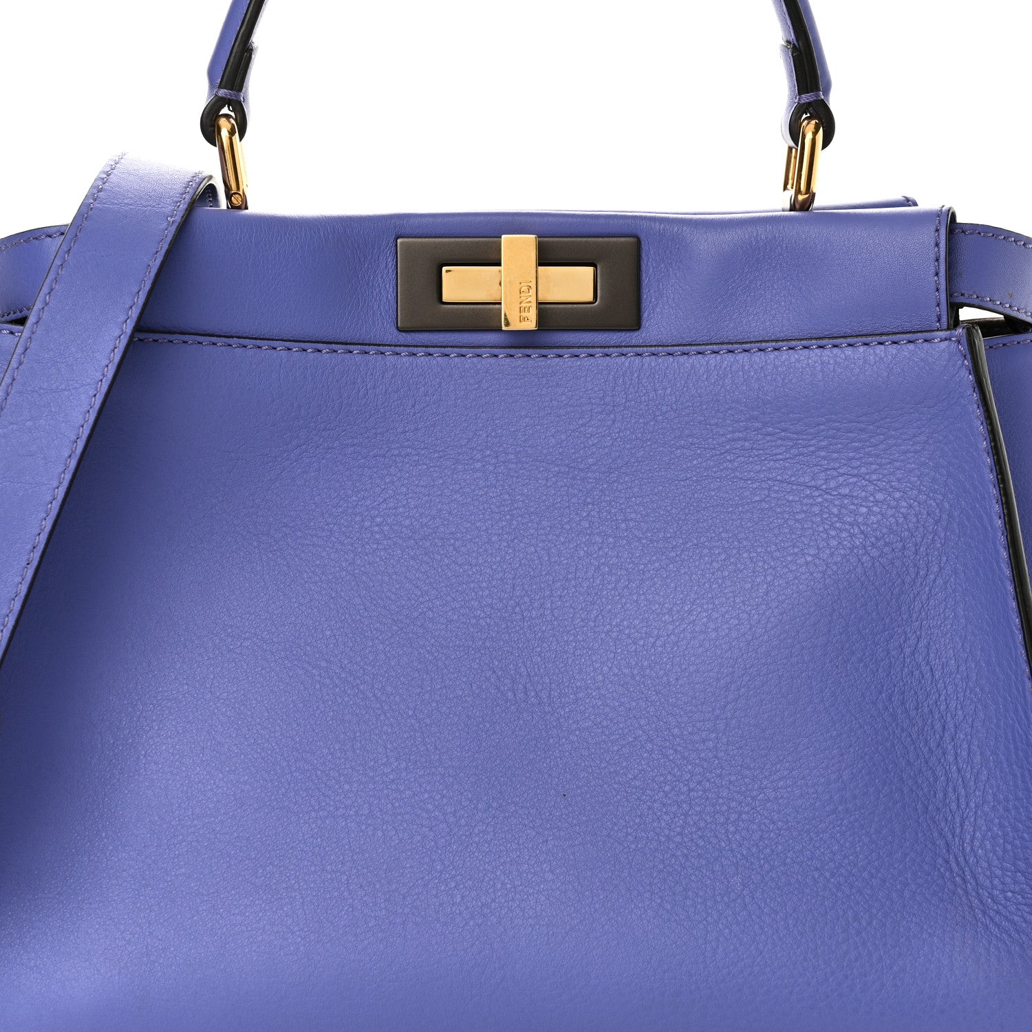 Fendi Vitello Seta Medium Peekaboo Iconic Satchel Viola Cassis 10 of 16