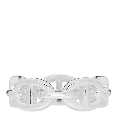 Hermes Sterling Silver PM Chaine d'Ancre Enchainee Band Ring 53 6.5 3 of 9