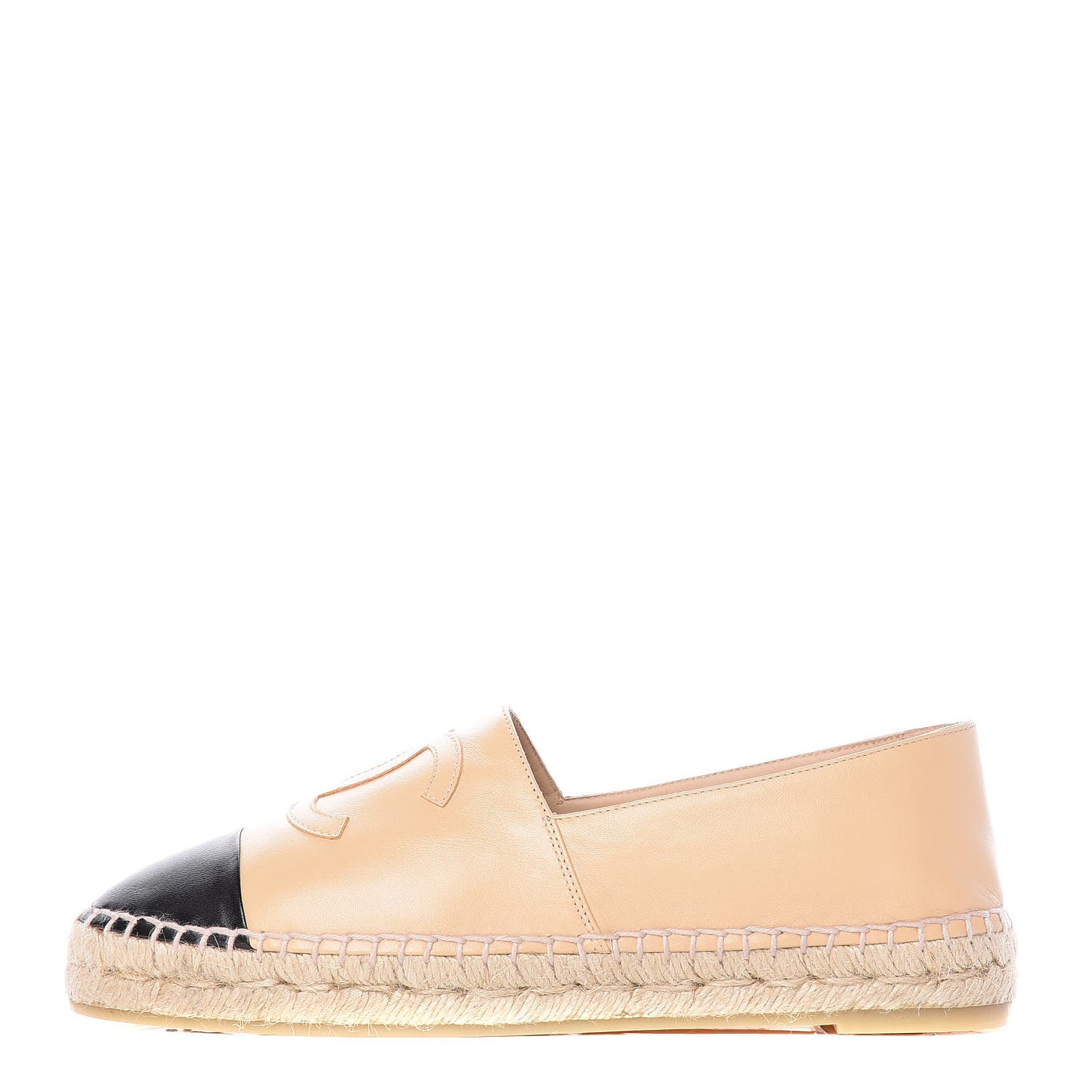Lambskin CC Espadrilles 39 Beige Black