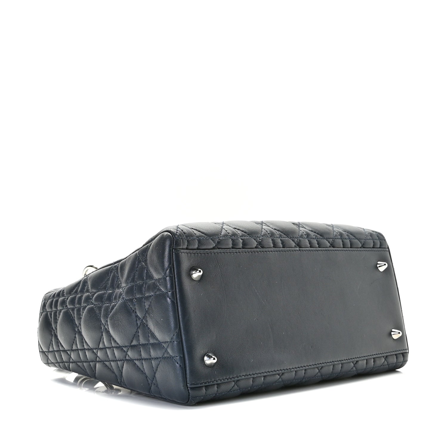 Lambskin Cannage Medium Lady Dior Navy Blue