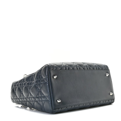 Christian Dior Lambskin Cannage Medium Lady Dior Navy Blue 4 of 9