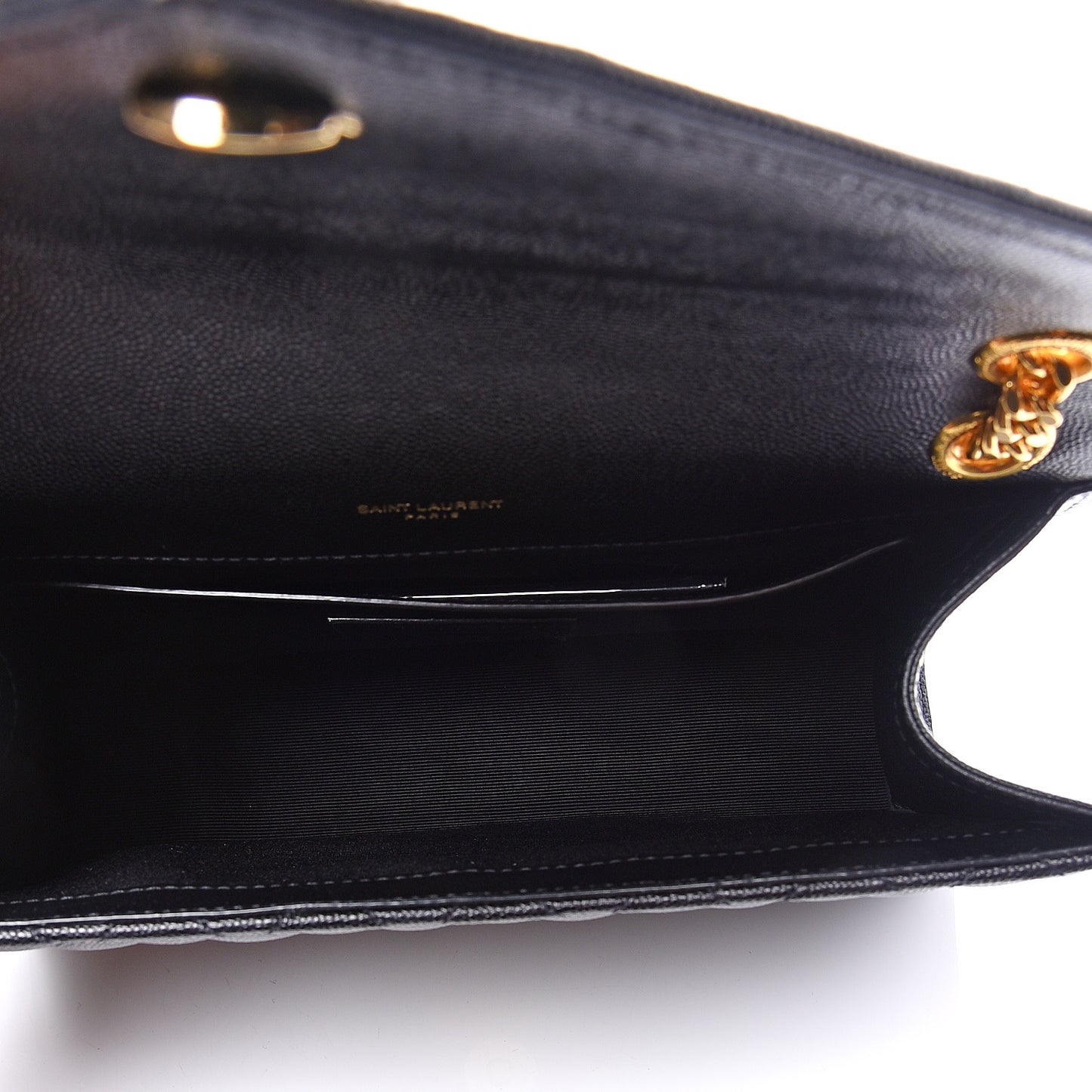 Grain De Poudre Textured Mixed Matelasse Triquilt Medium Monogram Satchel Black