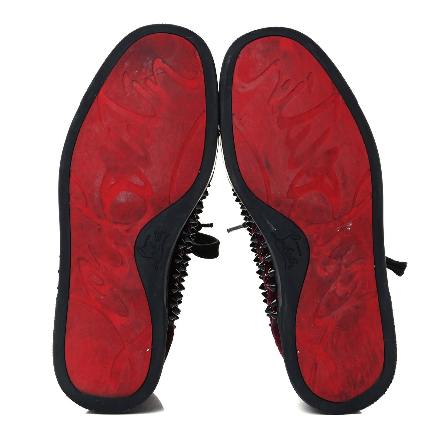 Velvet Spikes Sneakers 35.5 Dark Red