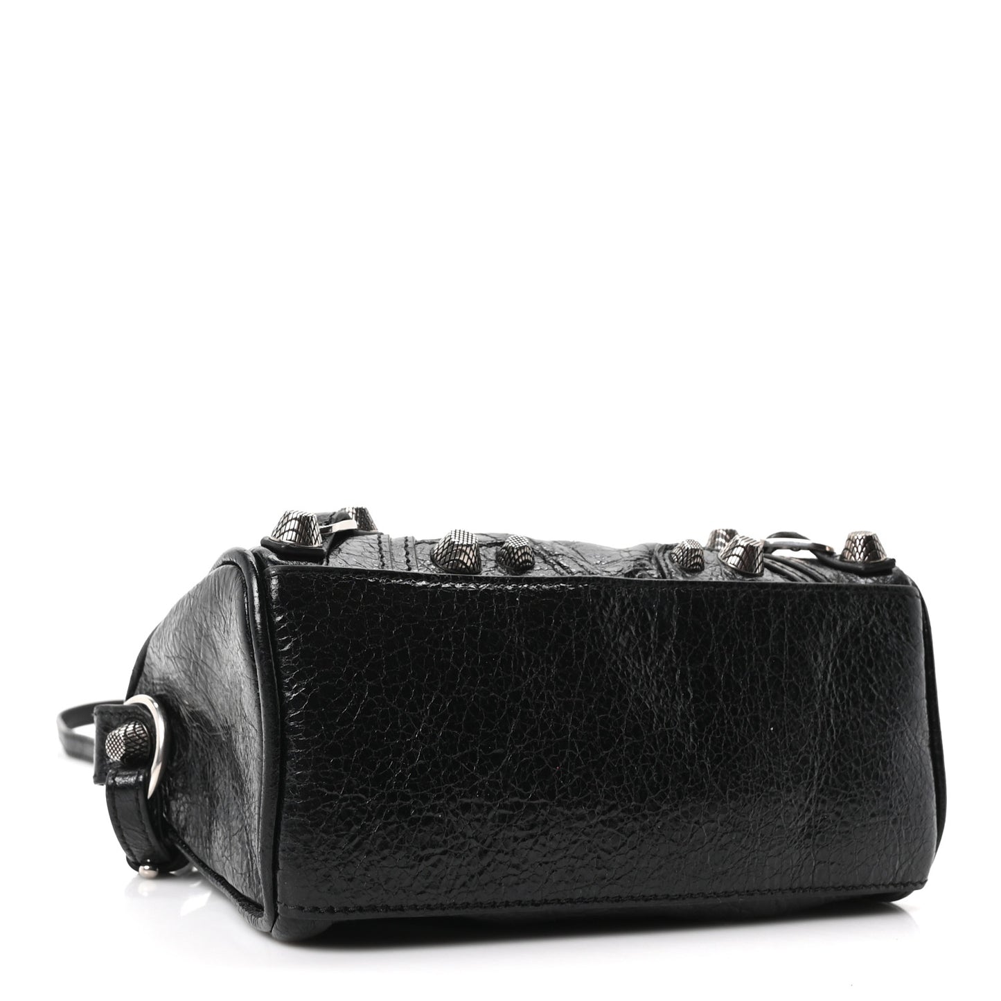 Agneau Arena Crystal Neo Nano Cagole Handbag Black