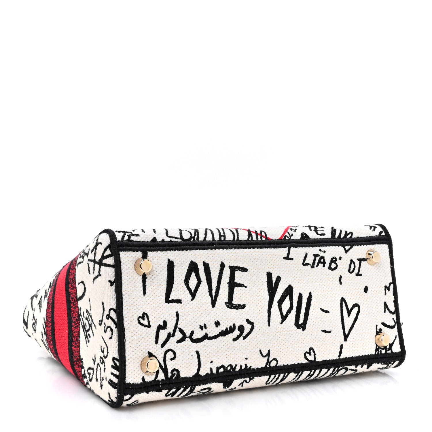 Christian Dior Canvas Medium DiorAmour Graffiti Lady D-Lite Latte 4 of 11