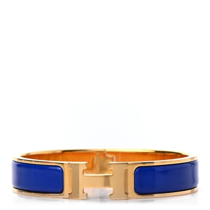 Hermes Narrow Enamel Clic Clac H Bracelet PM Blue Electrique 1 of 4