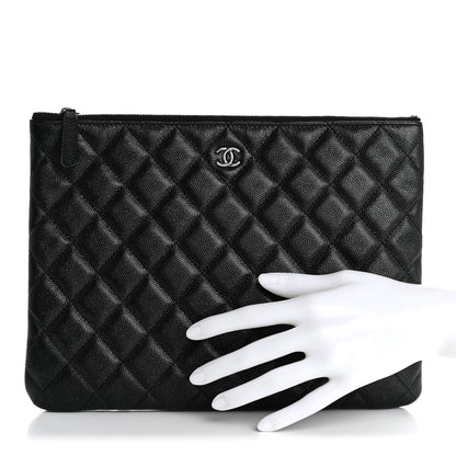 Chanel Iridescent Caviar Quilted Medium Cosmetic Case Black 2 of 9