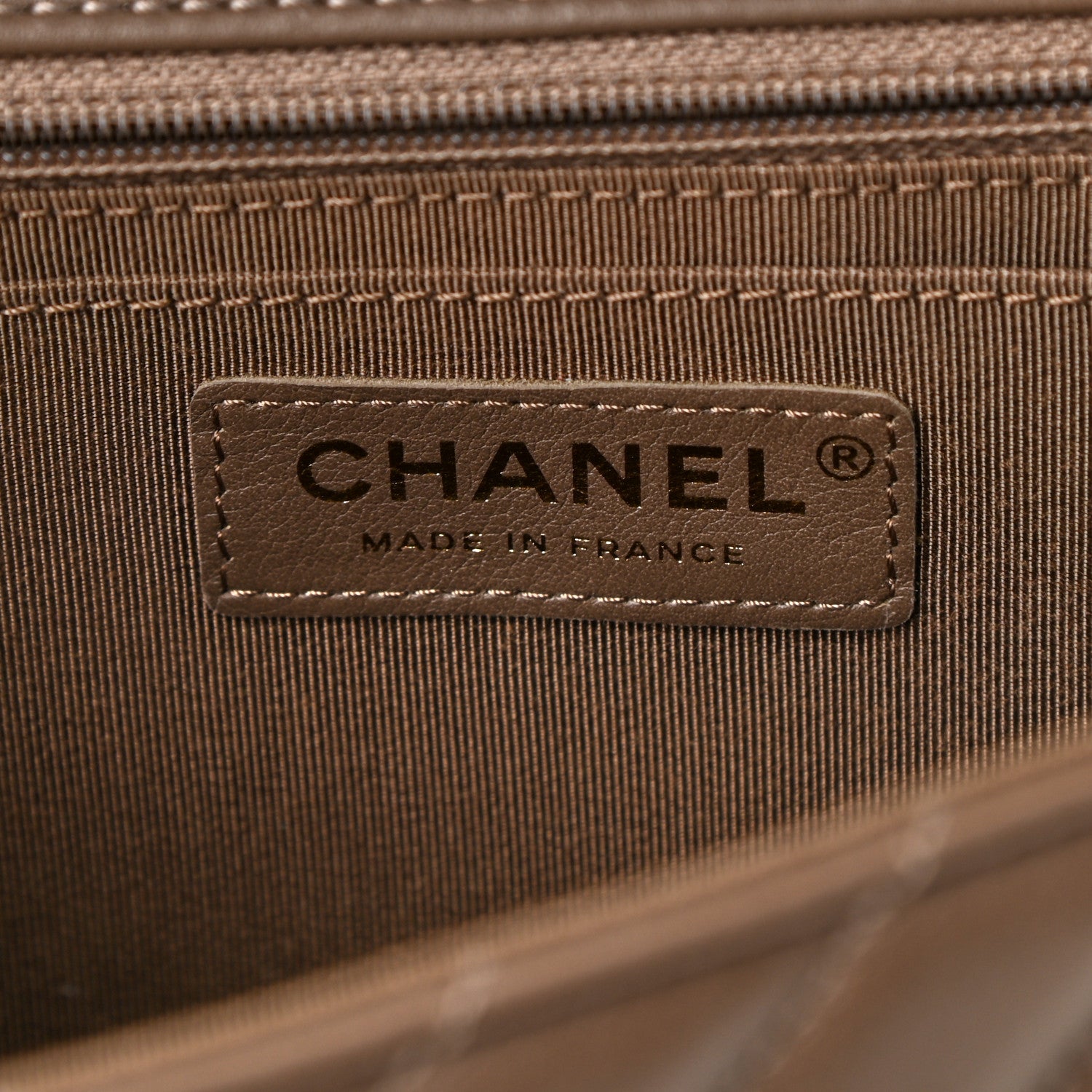 Chanel Calfskin Chevron Quilted Medium Statement Flap Khaki 6 of 10
