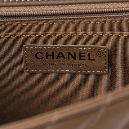 Chanel Calfskin Chevron Quilted Medium Statement Flap Khaki 6 of 10