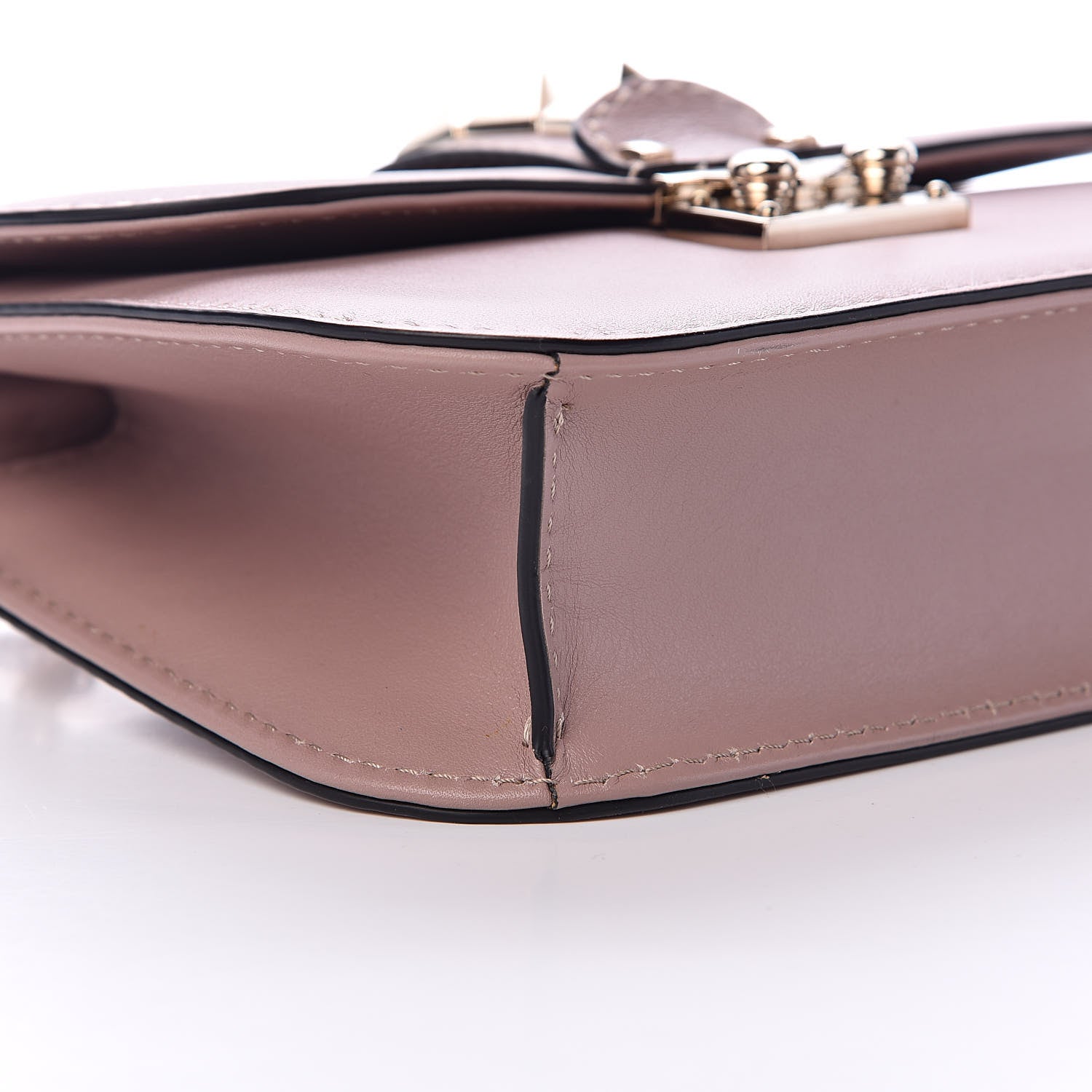 Valentino Garavani Vitello Small Glam Lock Rockstud Flap Poudre 8 of 10