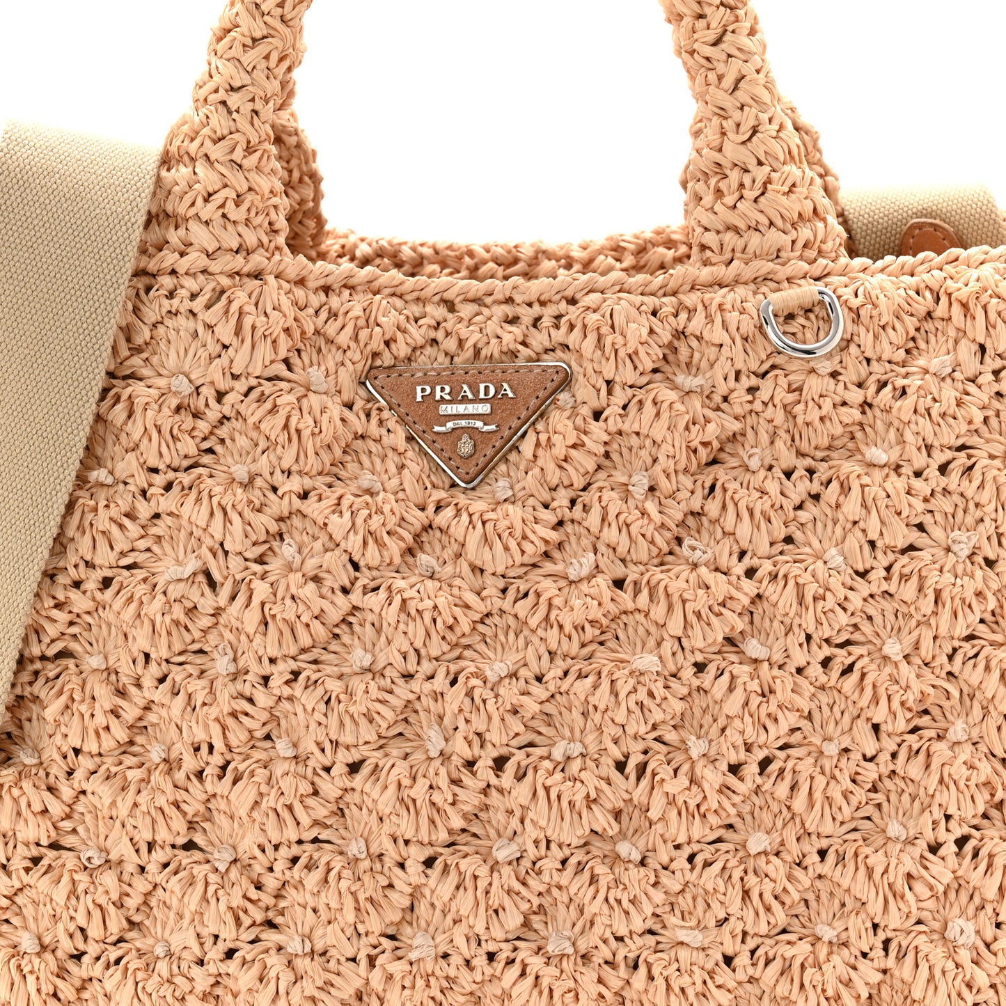 Raffia Crochet Tote Naturale