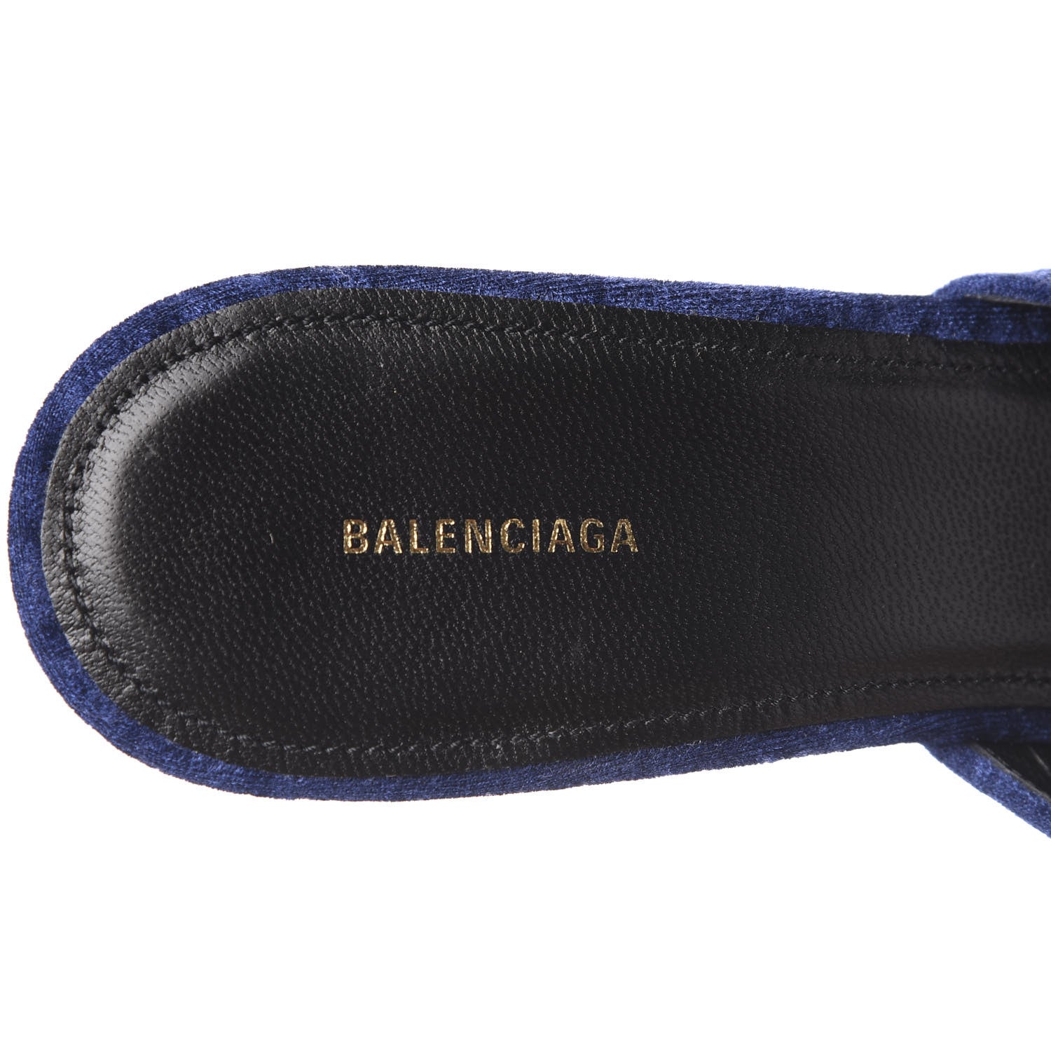 Balenciaga Stretch Velvet Pointed Toe BB 80mm Mules 40 Bleu Ocean 7 of 9