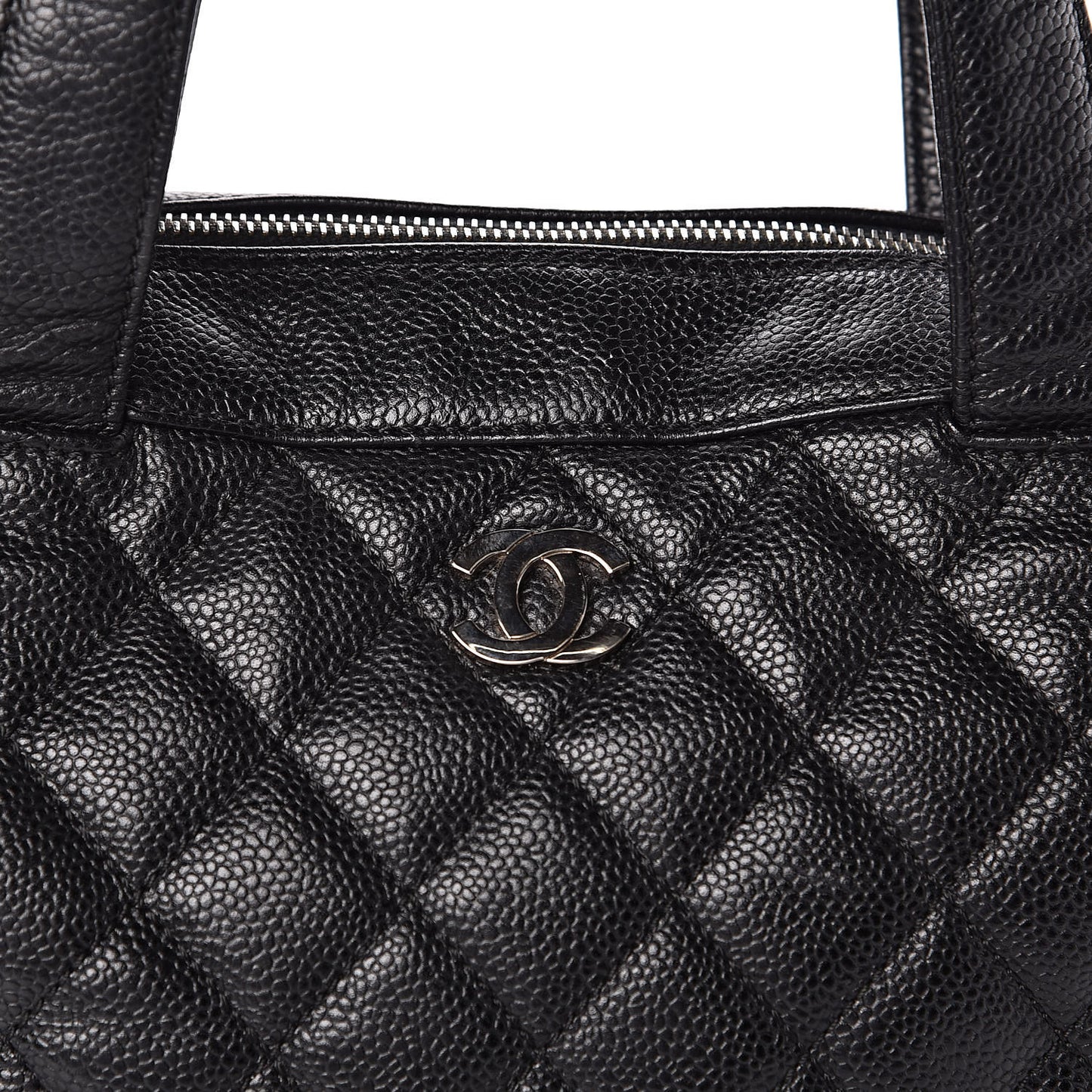 Caviar Quilted Bowler Black
