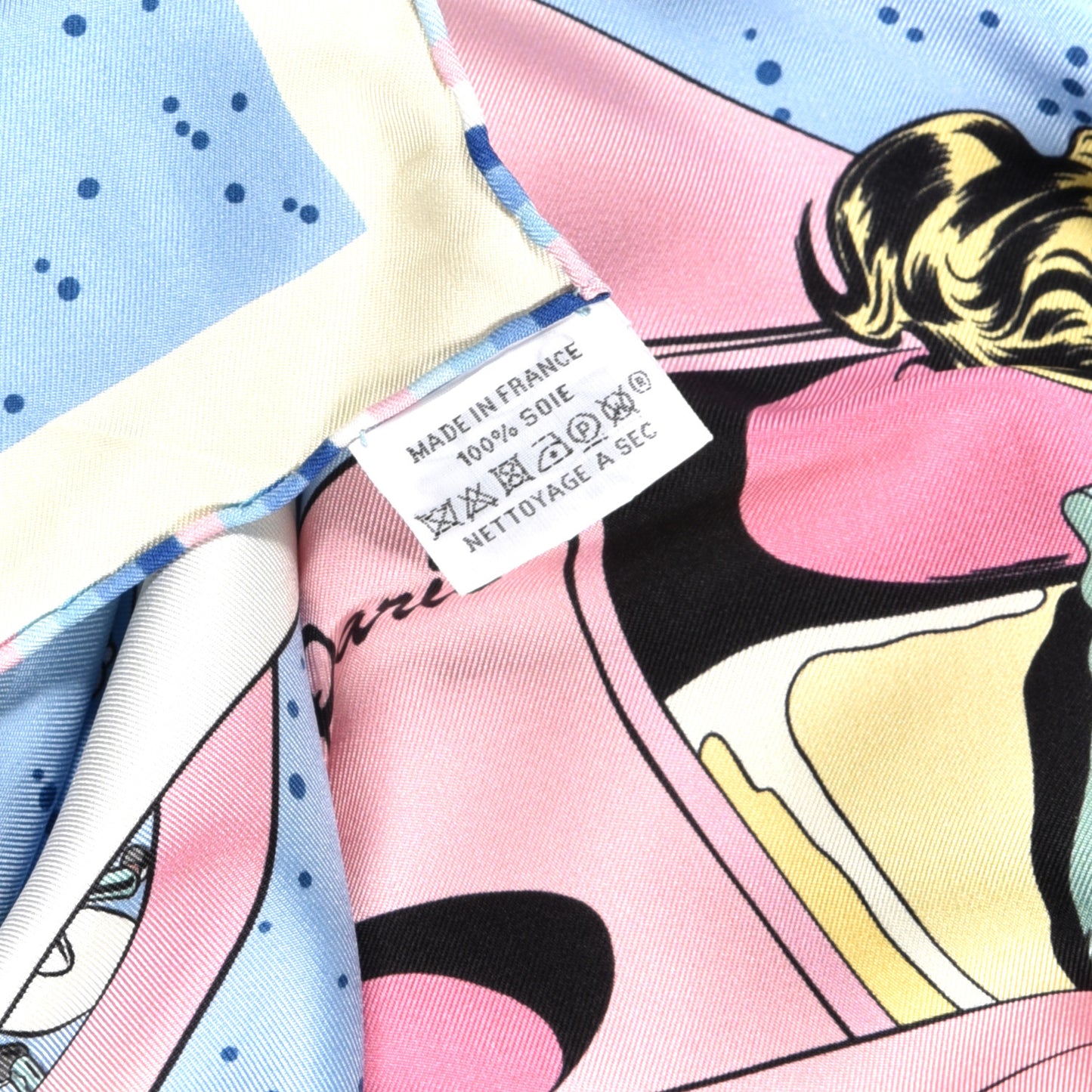Silk Space Derby Scarf 90 Bleu Ciel Rose Vert Amande