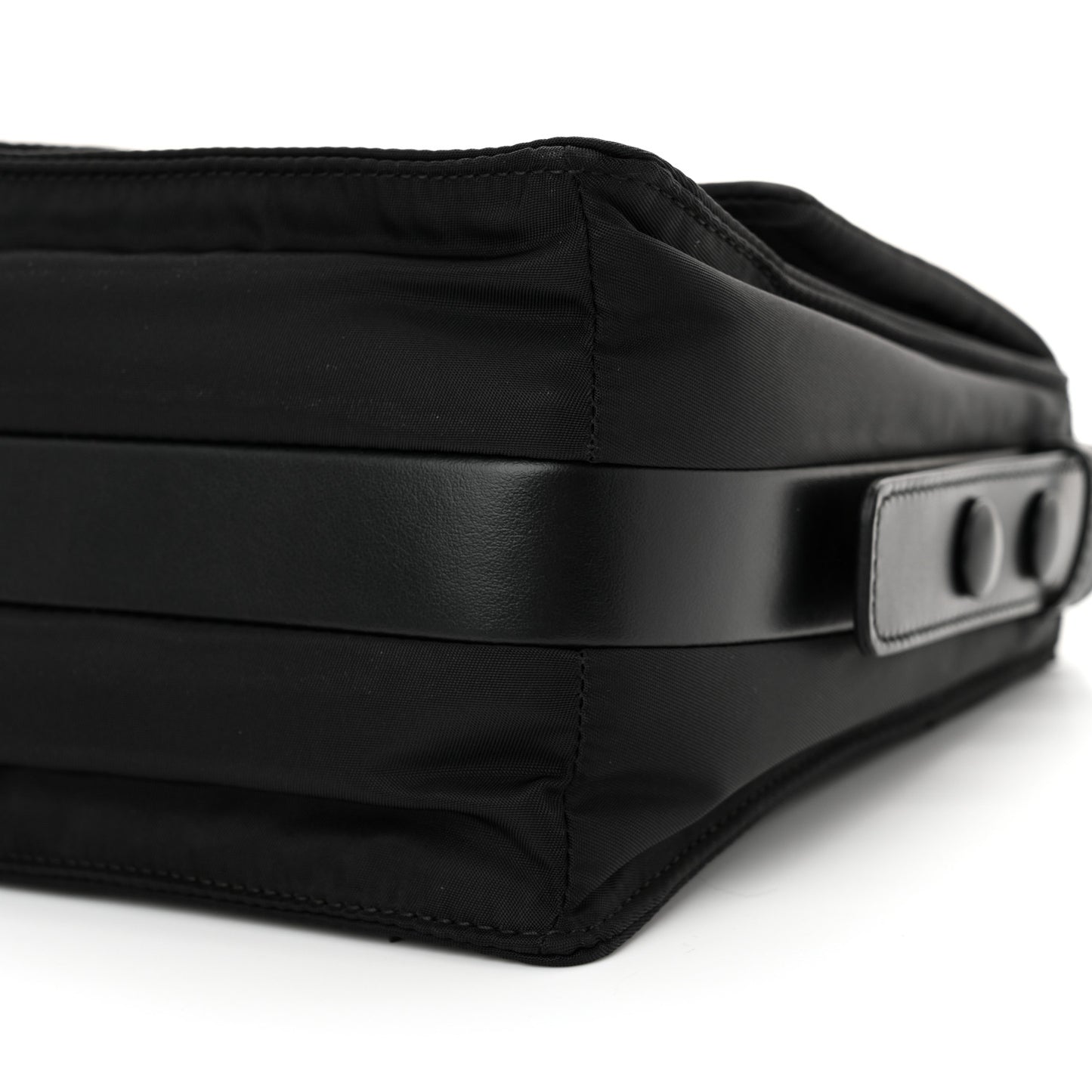 Re-Nylon Vitello Padded Small Flap Shoulder Bag Black