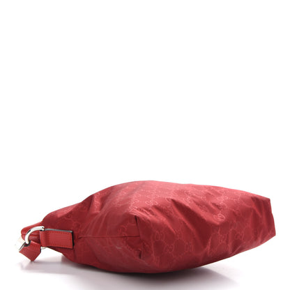 Gucci Nylon Monogram Dollar Calfskin Flat Messenger Bag Vibrant Red 4 of 11