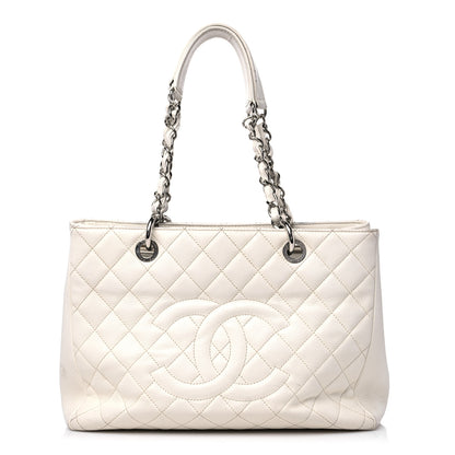 Chanel Caviar Quilted Grand Shopping Tote GST White 1 of 27