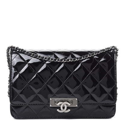 Chanel Patent Quilted Golden Class Wallet on Chain WOC Black 1 of 16